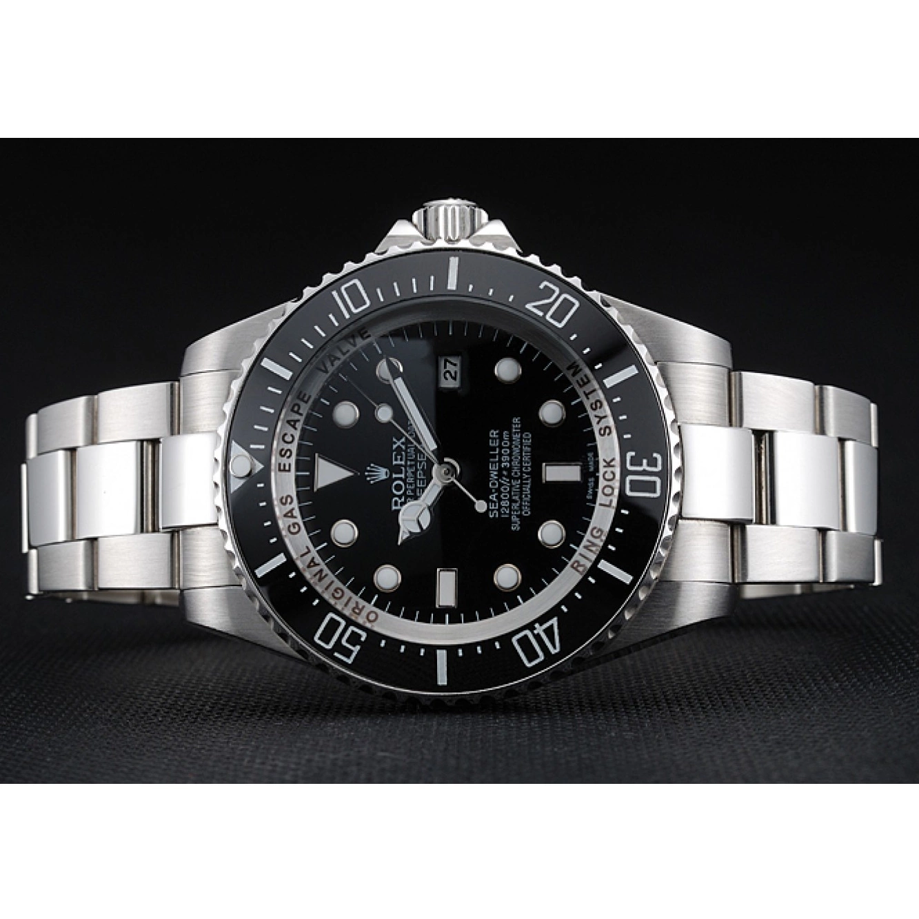 Aaa fake watches Watch Steel Dweller Dial Sky Black Rolex Stainless Bracelet 0526
